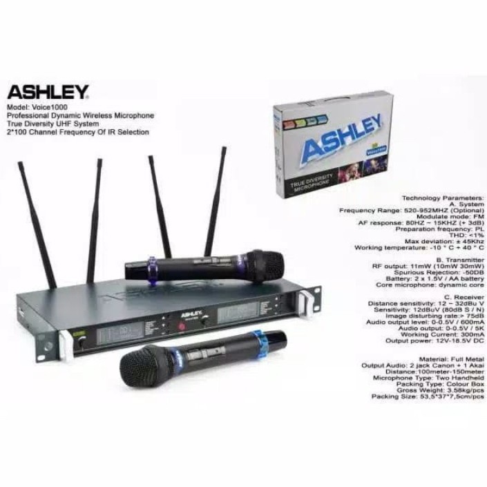 MIC WIRELESS ASHLEY VOICE1000 MIC WIRELESS ASHLEY VOICE1000 ORIGINAL