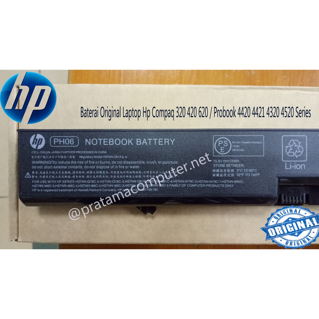 Baterai Original Laptop Hp Compaq 320 420 620 / Probook 4420 4421 4320 4520 Series