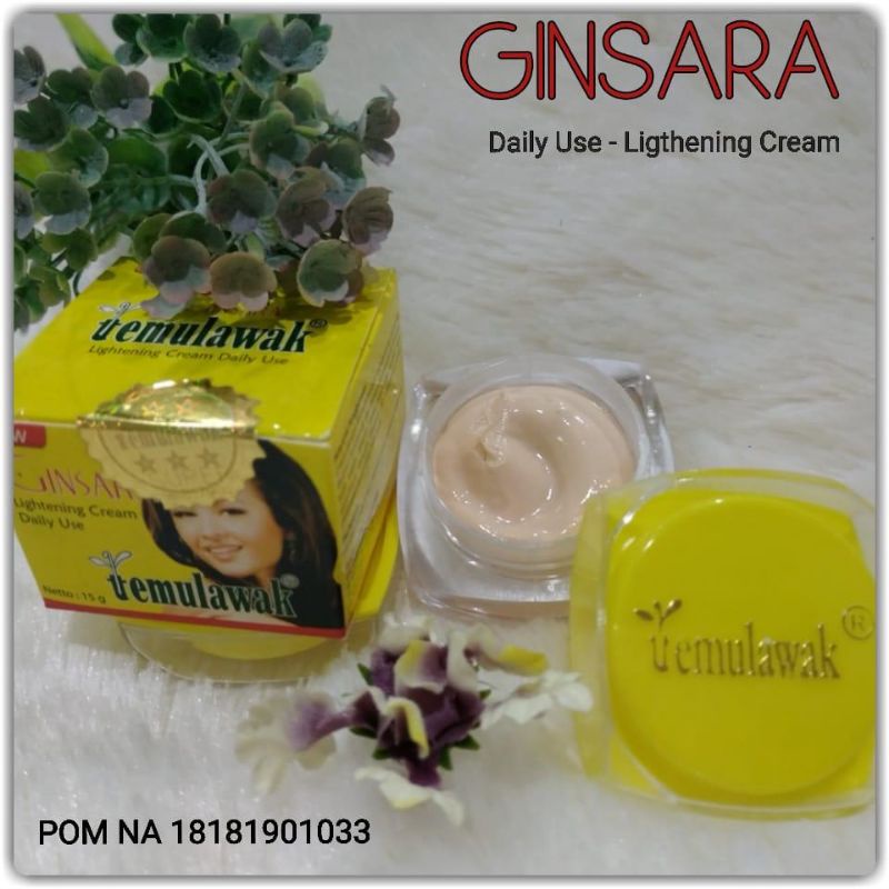 Cream temulawak beauty whitening pot kaca ginsara