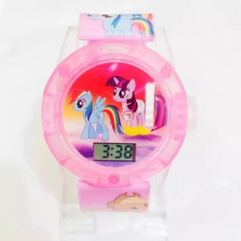 Little pony Jam Tangan Anak Laser dan Melodi Jam Tangan Anak Perempuan