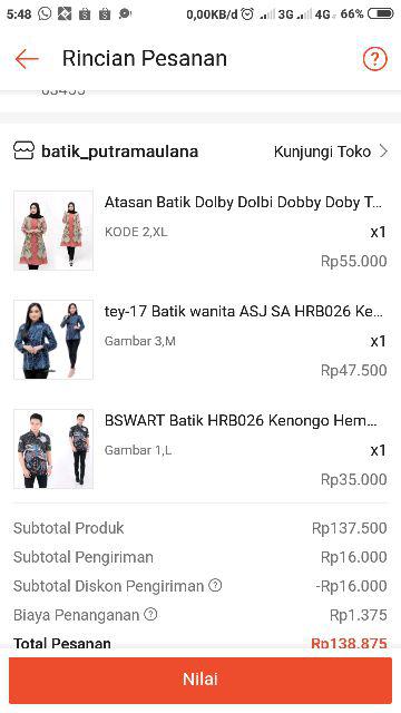 Tey-17 Batik Wanita Asj Sa Hrb026 Kenongo Kemeja Tosca Pendek