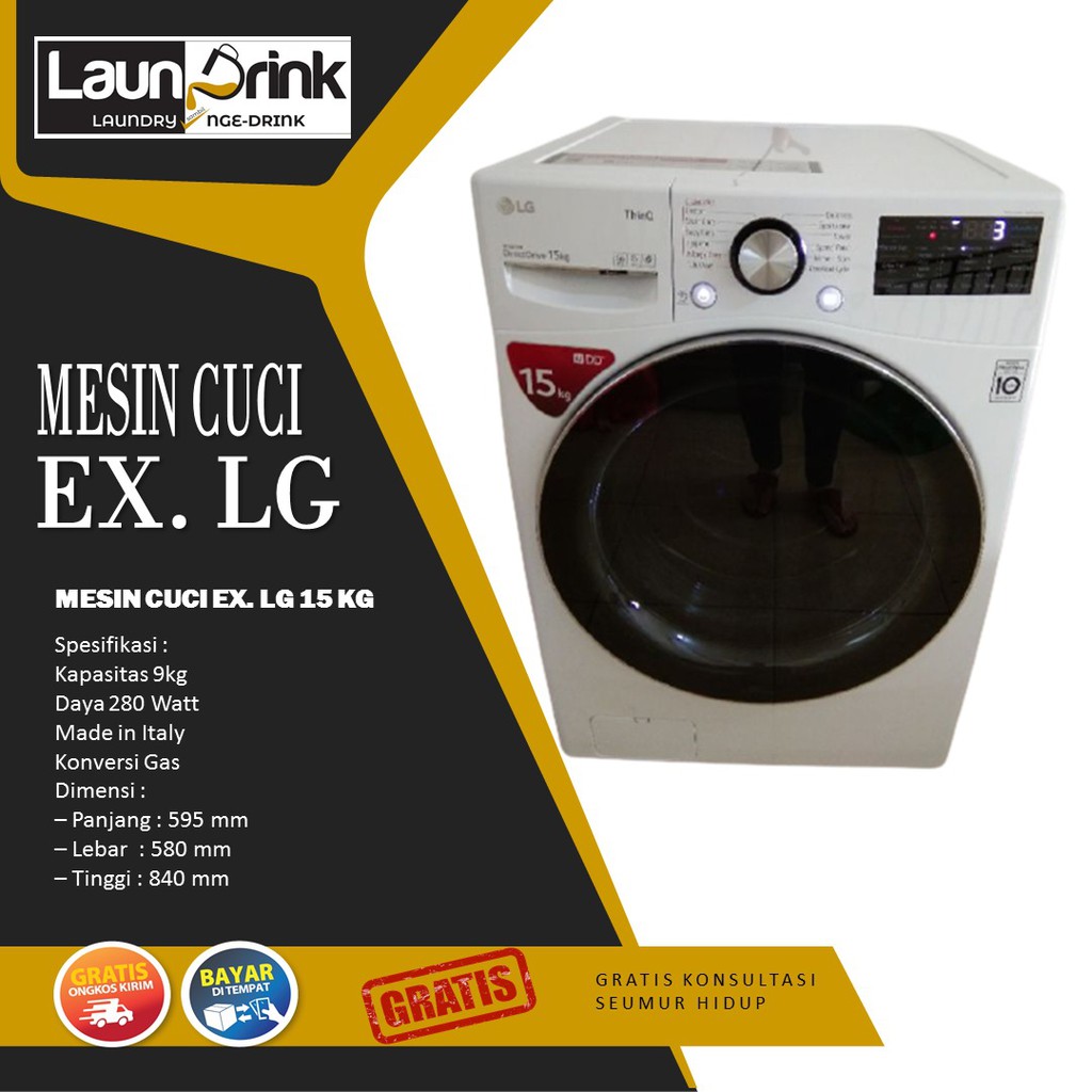 mesin cuci LG front loading 15kg