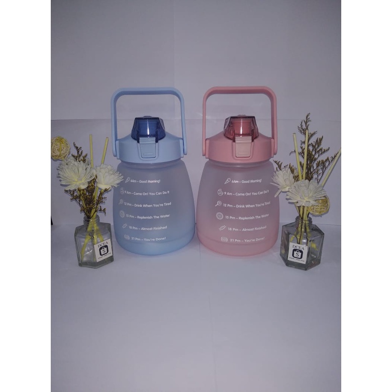 [READY STOK] Botol Minum VIRAL Gemoy Gradiasi Pastel Motivasi Anak Sekolah Olahraga HangOut 1.3 LITER