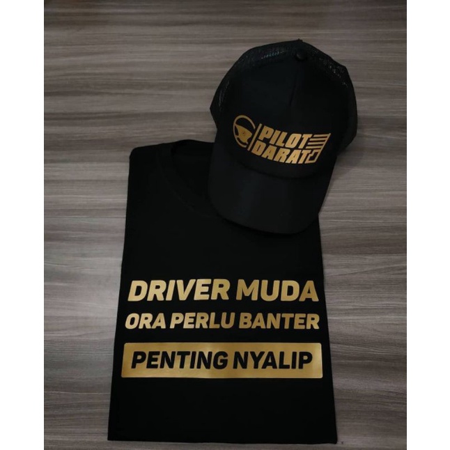 KAOS PILOT DARAT DRIVER MUDA BONUS TOPI