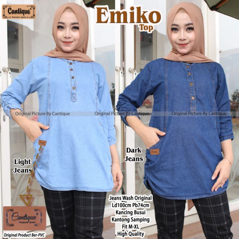 Emiko top atasan wanita jeans by cantique