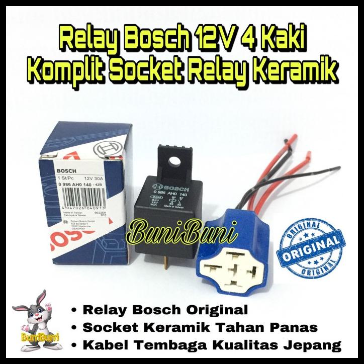 Jual Relay Bosch Original Kaki V Komplit Rumah Socket Relay Keramik Shopee Indonesia