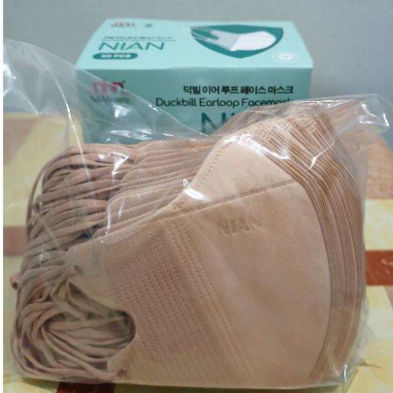 Masker Duckbill Earloop / Disposable Duckbill Mask 3ply Warna putih hitam coklat