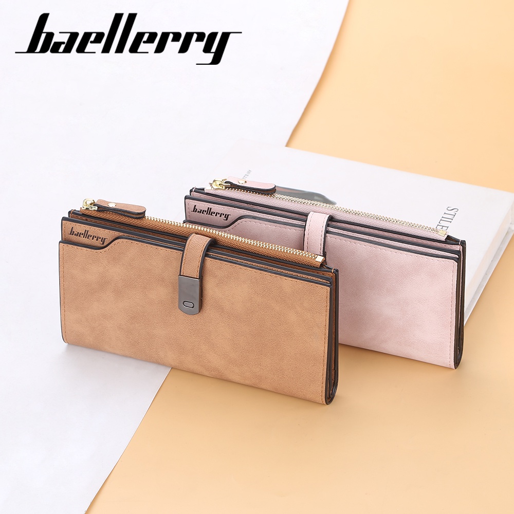 BAELLERRY N2355 Dompet Wanita Panjang Dompet Handphone Bahan Kulit PU Leather WATCHKITE WKOS