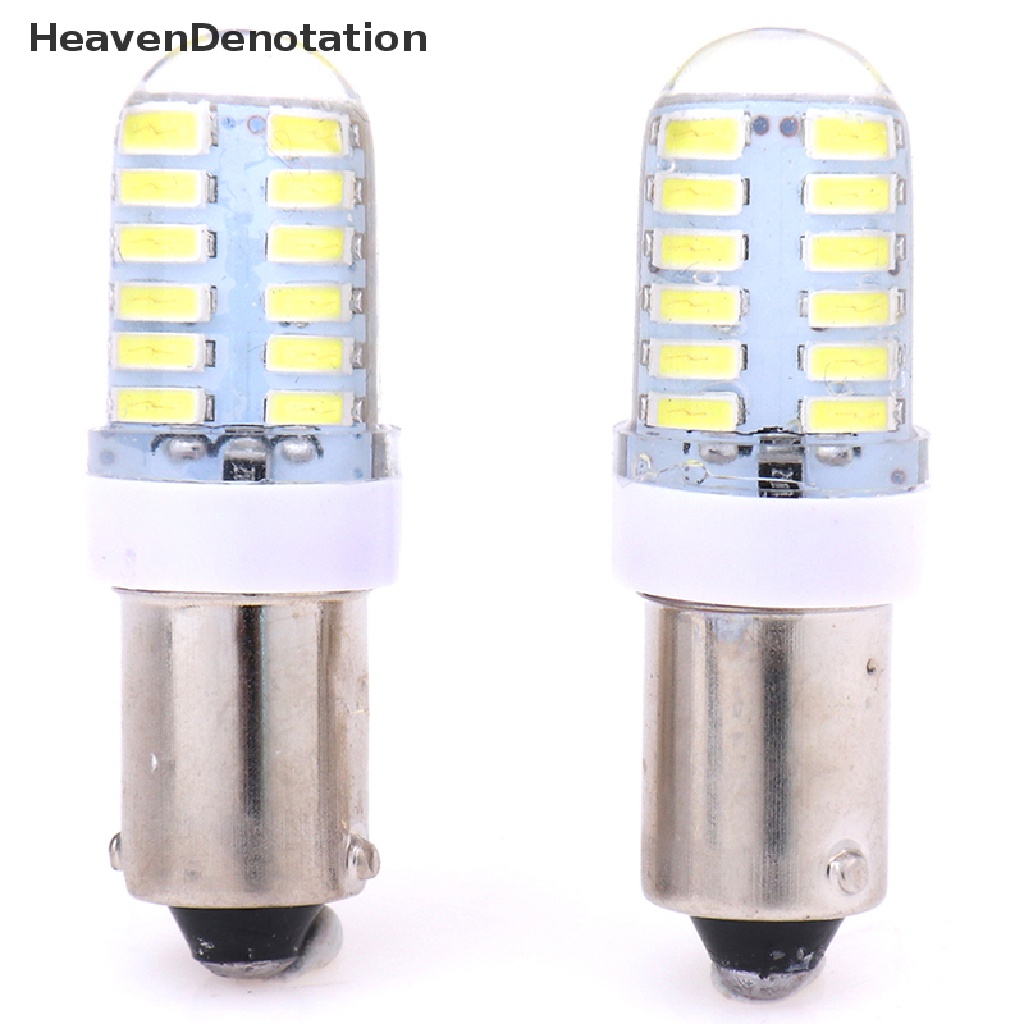 2pcs Lampu Led Ba9S T11 T4W 3014 24smd 12v Warna Putih Untuk Interior Samping Mobil