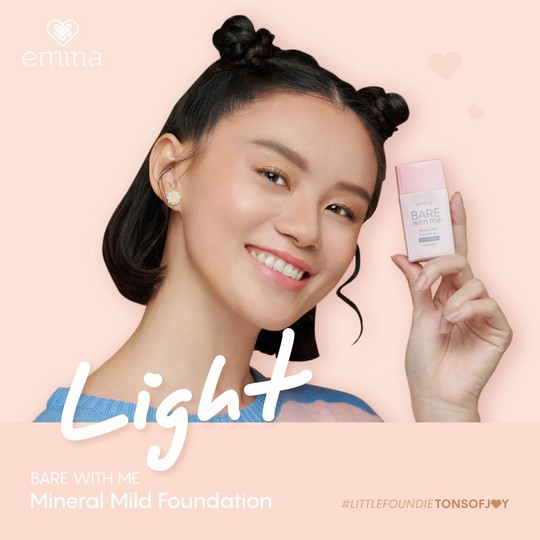 ⭐ BAGUS ⭐ EMINA BARE WITH ME MINERAL MILD FOUNDATION 30ML |