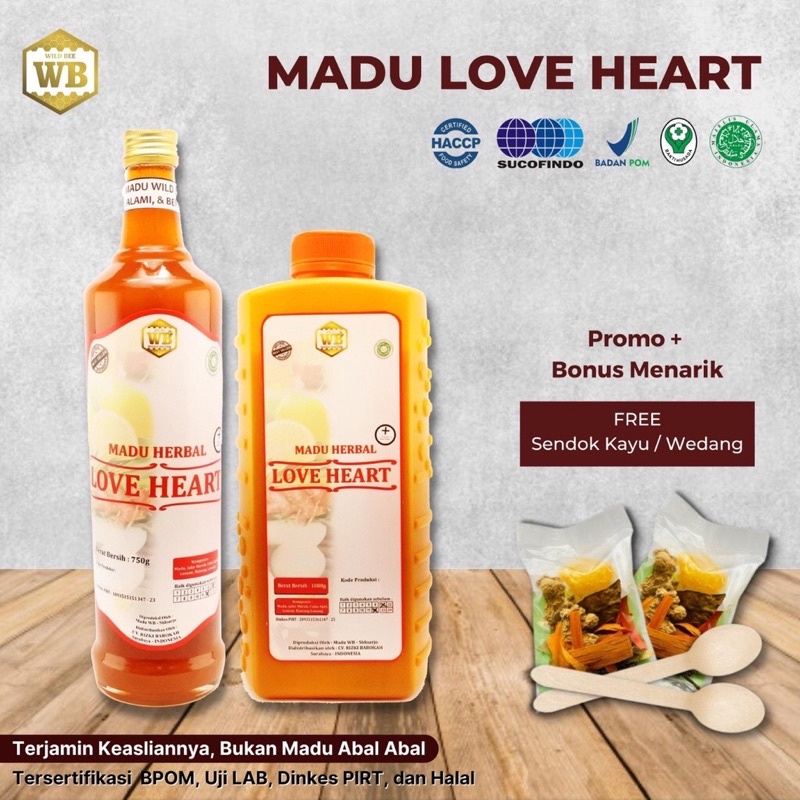 

Madu Love Heart / Madu Herbal - Garansi Murni & Asli 100% - Wild Bee