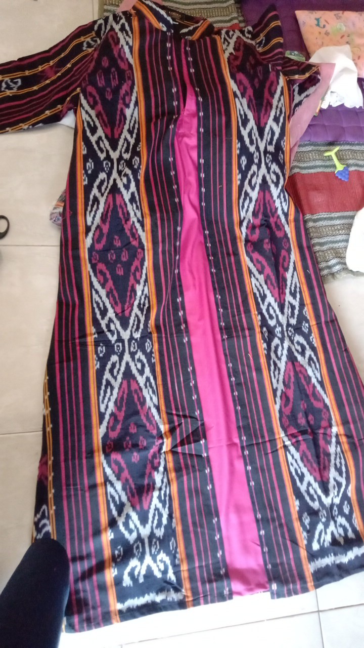 Abaya Tenun Mix Toyobo/gamis Tenun Original/gamis Batik/gamis Tenun Murah