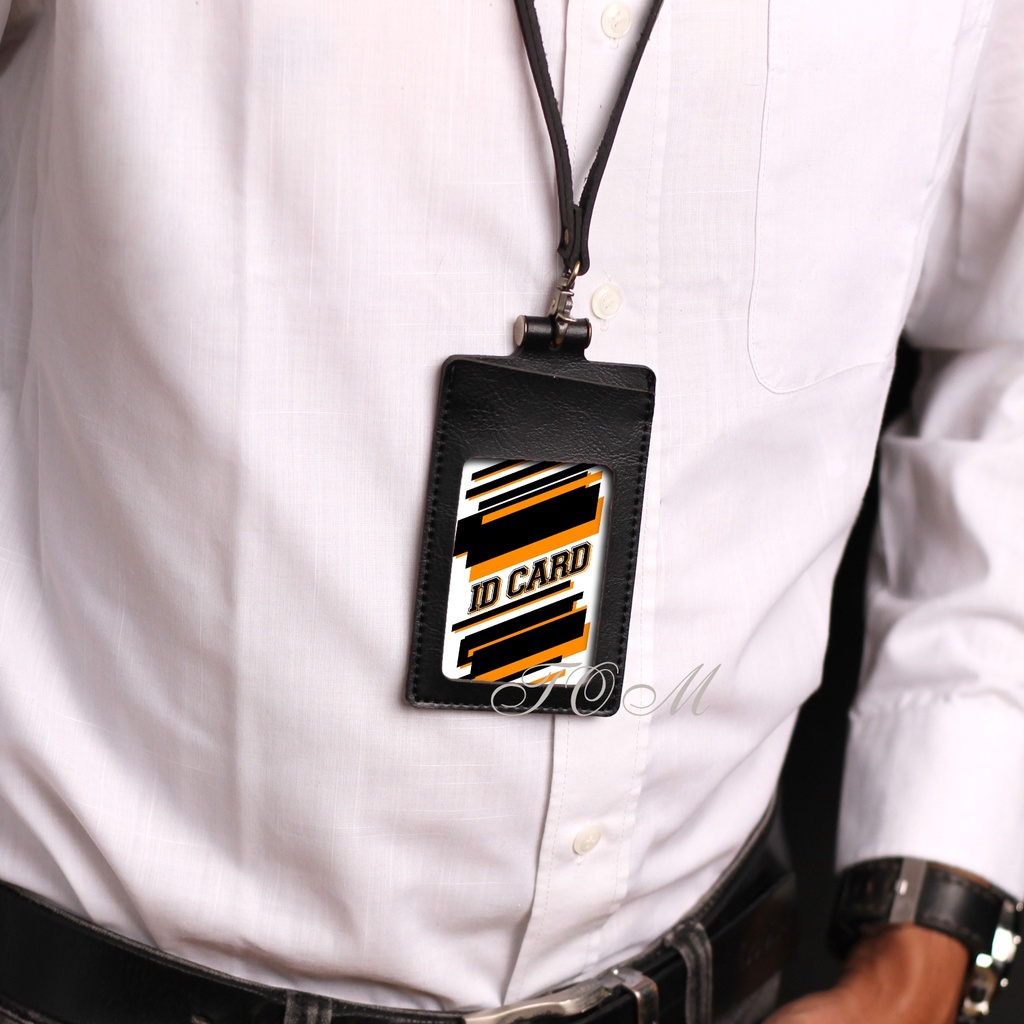 

ID Card Temboro Nametag 3 Slot Souvenir Card Holder Name Tag Holder Pu Leather