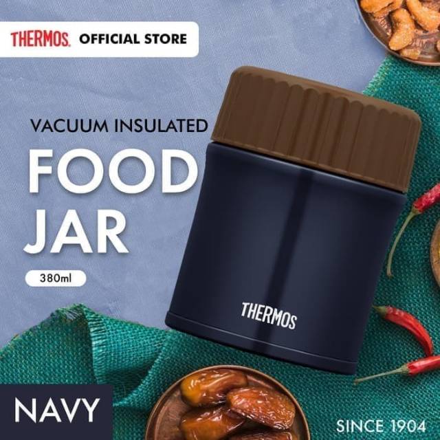 Thermos Food Jar 380ml Navy - tempat makan thermos JBU-380