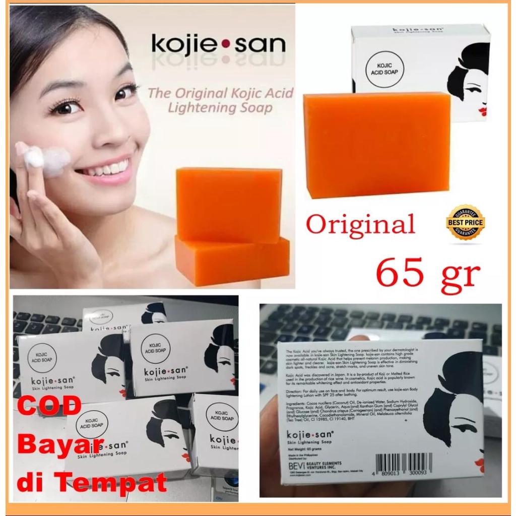 KOJIE SAN / Sabun Kojisan / KOJIESAN KOJIC ACID SOAP / kojie san skin lightening soap 65 gr