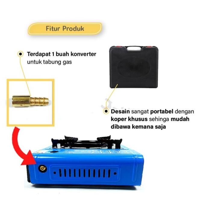 Kompor Gas Portable WELHOME  2 IN 1 Gas Elpiji Dan Gas  Kaleng - SNI