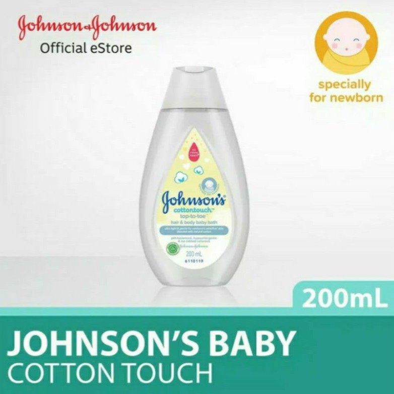 Johnson's Baby Hair &amp; Body Wash Cotton Touch Top to Toe 200ml Johnson Cotton Touch Sabun Shampo Bayi