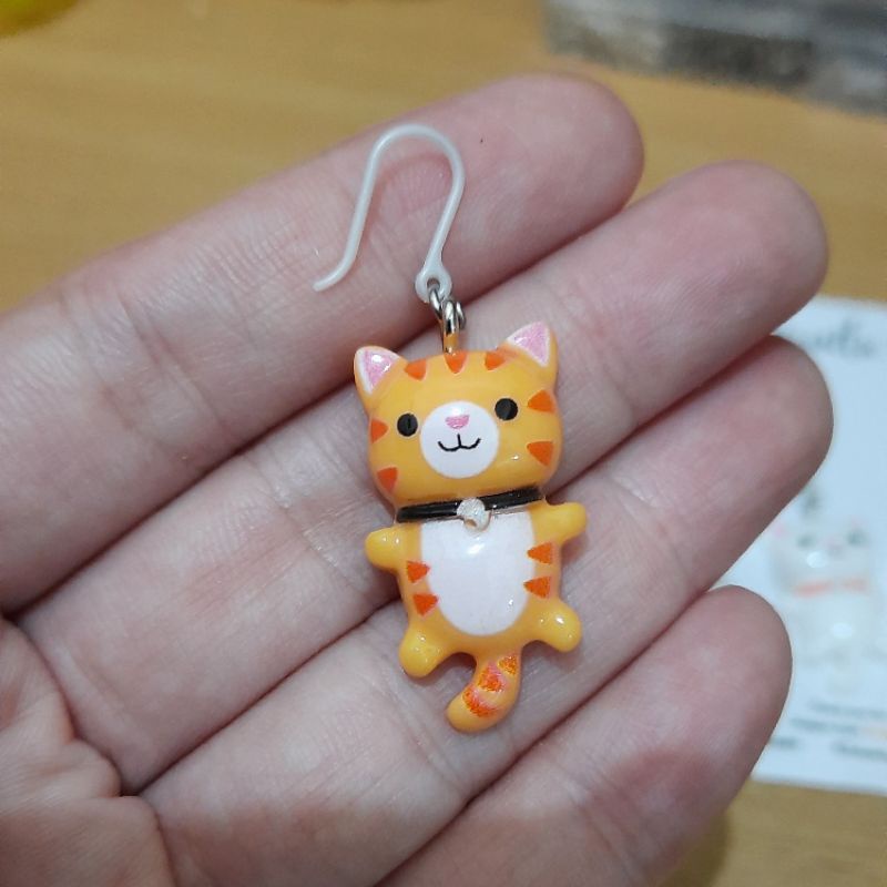 HANDMADE ANTING DEWASA KAITAN PLASTIK PREMIUM MOTIF CAT