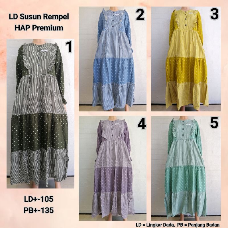 Longdress LD Susun Rempel HAP Adem Tali Samping Busui Friendly GRSNDL