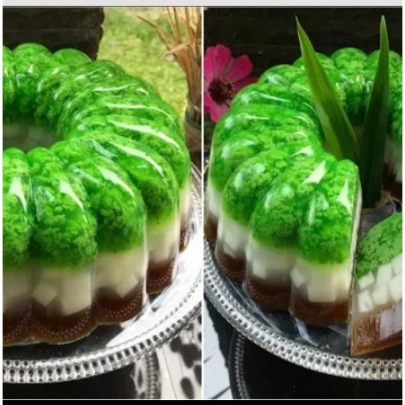 PUDING LUMUT PANDAN KELAPA KW LAPIS GULA MERAH DIAMETER 24CM