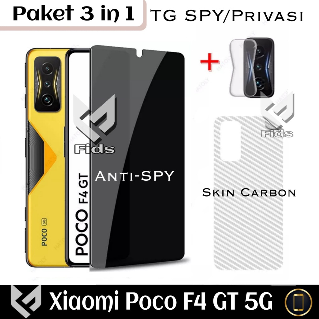 (PROMO PAKET 3IN1) Anti Gores Layar  For XIAOMI POCO F4 GT 5G Free TG Camera &amp; Skin Carbon Anti Jamur Handphone