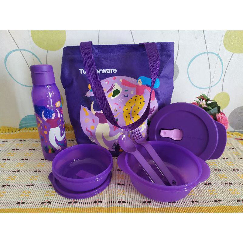 Promo Aneka Bekal Tuperware Ms Stylish Go Green Miss Belle Fit to go Simply Lunch Mickey Lunch Set B