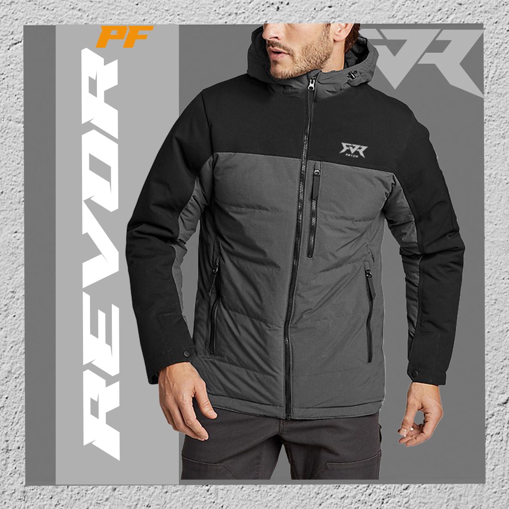 Revor PF Jaket Outdoor Tebal Anti Angin Waterproof Abu