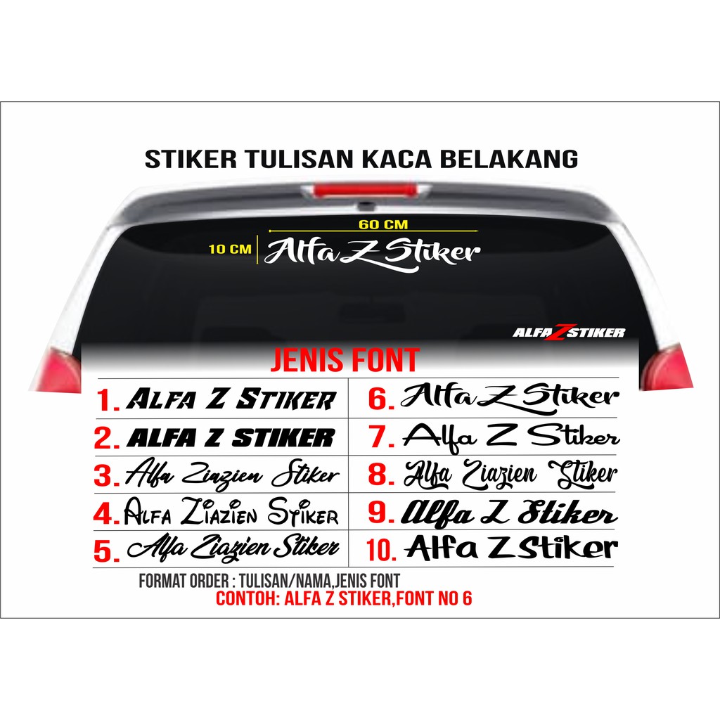 30 Ide Keren Stiker Tulisan Kaca Belakang Mobil  Keren 