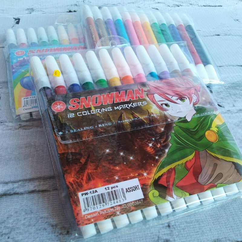 Spidol Snowman 12 Warna ( Per Pack )