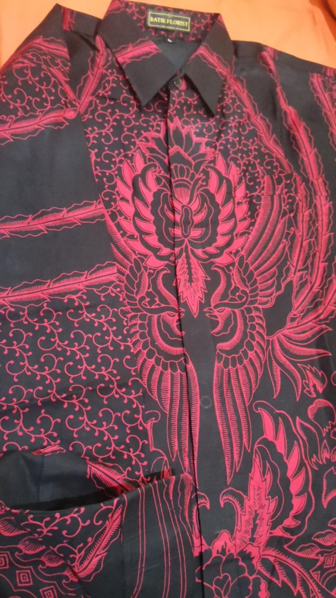 Kartiko Wijoyo Merah Kemeja Batik Pria Katun Sragenan Full Furing