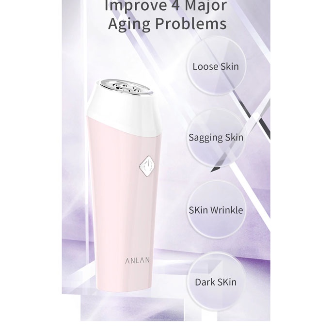 ANLAN KC-6100 Face Massager Alat Pijat Perawatan Kulit Wajah EMS RF- ALSPY01-04 - Pink