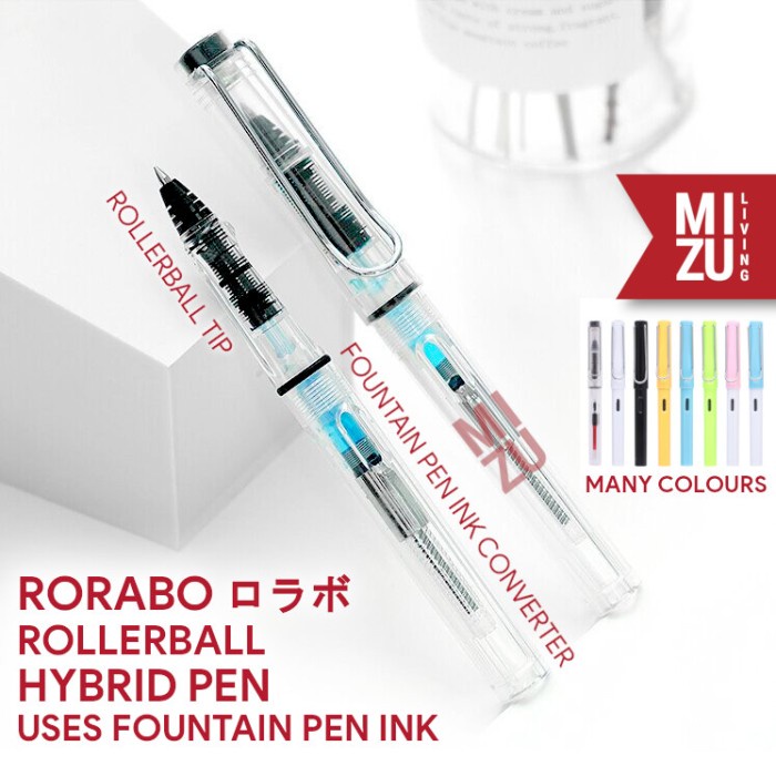 

CODE410 MIZU RORABO Rollerball Pen Hybrid Pen Menggunakan Fountain Pen Ink