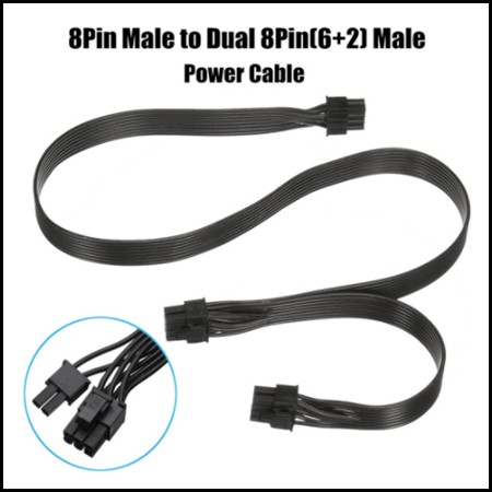 Kabel Power VGA Modular 8pin Male to 2 x 8pin (6+2) Male