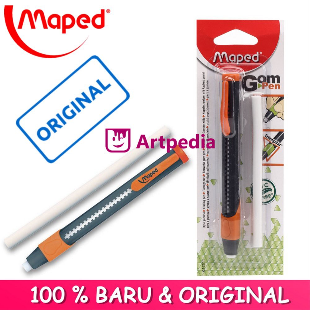 

Maped GOM Pen Eraser plus Refill - Maped Gom Pen Stick - Penghapus Gom Pen - Eraser Pen Limited