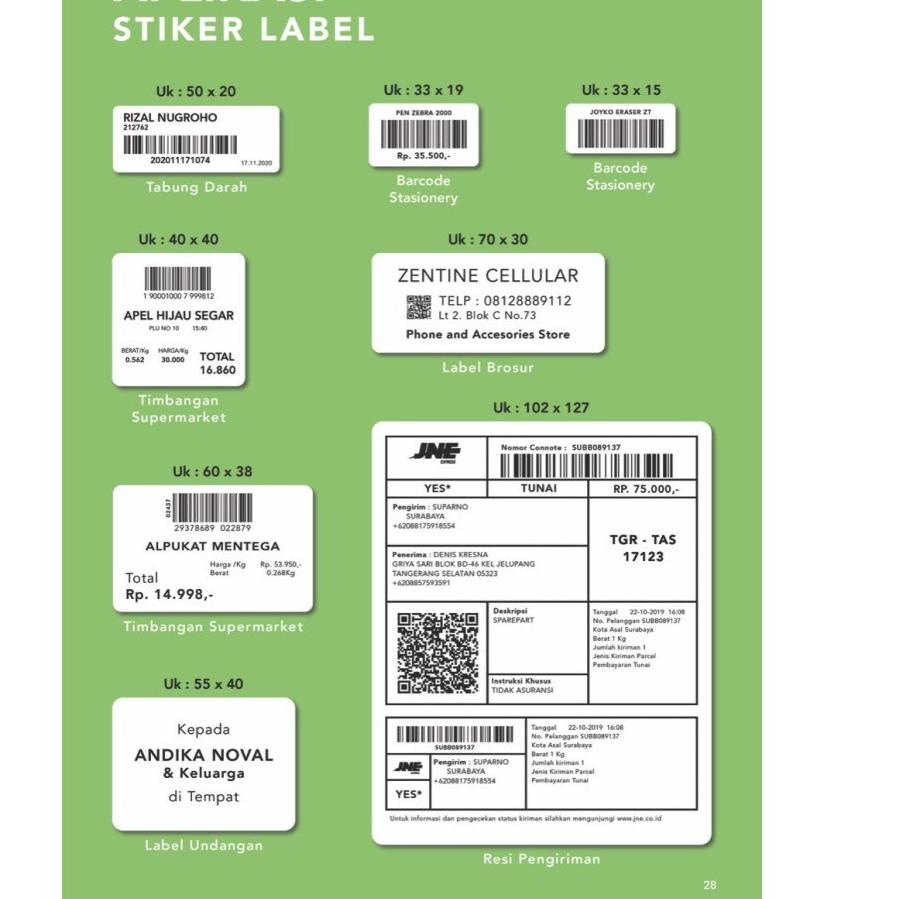 

(PROMO HWA48) 55x40 (1 PACK) Kertas Thermal Sticker Barcode Stiker Label Termal BLUEPRINT Paper Roll ≈ 58MM ✬