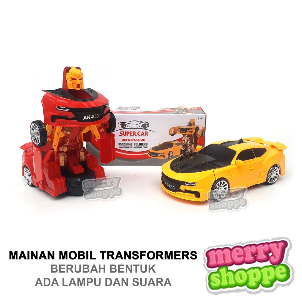 Mainan Mobil Robot Transformers Bumblebee Optimus Prime Berubah Bentuk