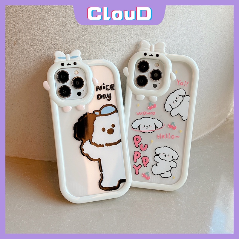 Litter Monster Lens Case OPPO A15 A54 A57 2022 A12 A3s A5s A7 A95 A16K A15s A35 A55 A16 A53 A9 2020 A5 2020 A92 A16s A31 A76 A36 A33 A74 A92 Reno 5 5F Cute Puppy Dog Soft TPU Cover