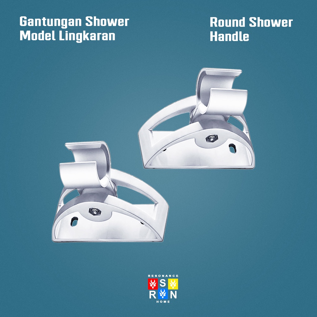 Hand Shower Gantungan Kepala Alumunium Model Semi Lingkaran Shower Bath Tiang Hand Shower Resonance Home