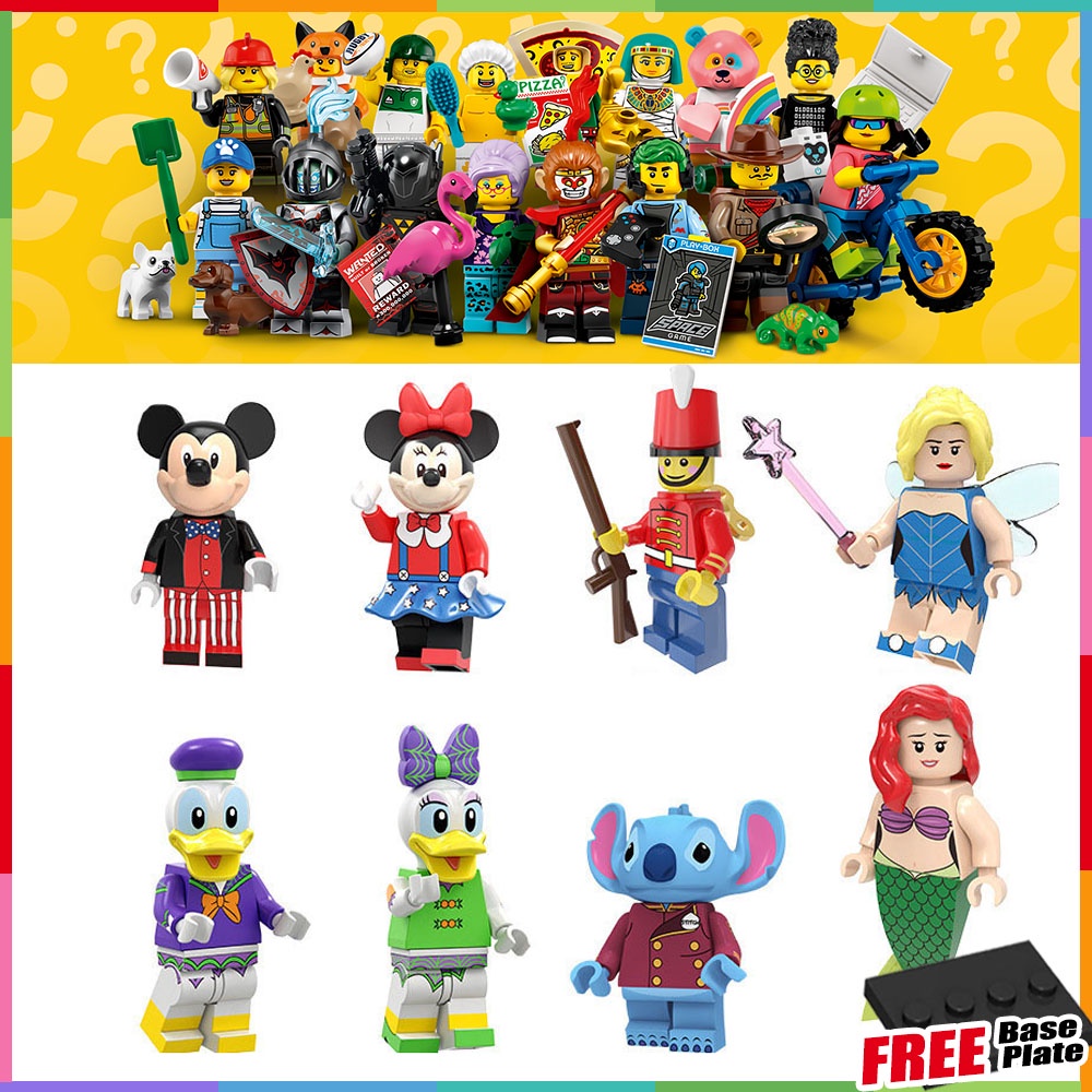 Disney Action Figure Karakter Kartun Disney Mickey Minnie Donald Daisy Nutcracker Mermaid Ariel Mini