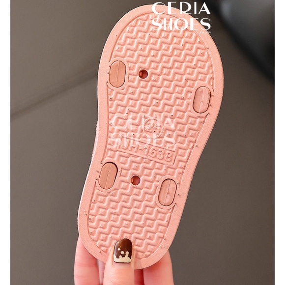 PVC Sandal Tali Jelly Anak Perempuan Rubber Jelly Empuk Elastis Motif Bunga Bahan Karet Tebal Non-Slip Anti Kaki Lecet Super Soft 1638