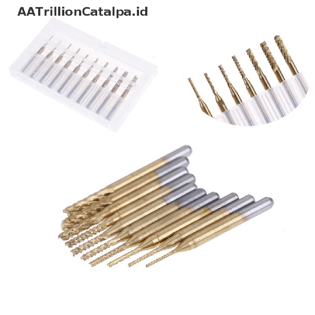 (AATrillionCatalpa) 10pcs / Set Mata Bor PCB CNC 1 / 8 &quot;0.8-3.175mm