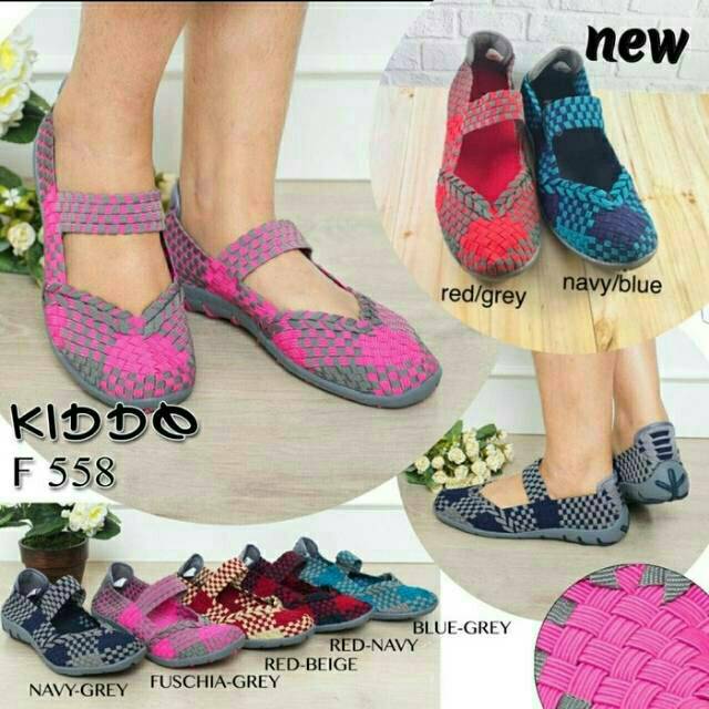 Sepatu rajut anyaman KIDDO F 558 flat