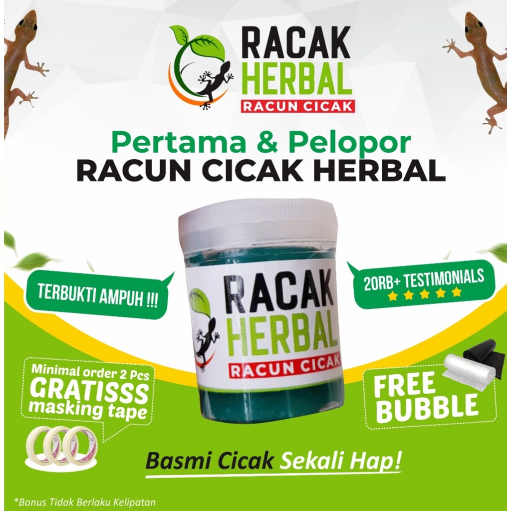 PROMO RACUN CICAK HERBAL 20gr | RACAK HERBAL ORIGINAL | RACUN TOKEK | PEMBASMI KECOA CICAK DAN TOKEK PALING AMPUH !!!  | CICAK HUNTER | OBAT CICAK