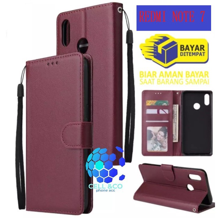 Flip cover XIAOMI REDMI NOTE 7 Flip case buka tutup kesing hp casing flip case leather wallet