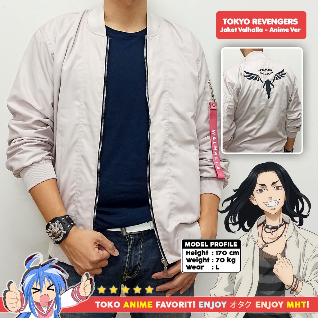 Jaket Bomber Anime Tokyo Revengers Valhalla Keisuke Baji Kazutora Hanemiya Anime Version Cream