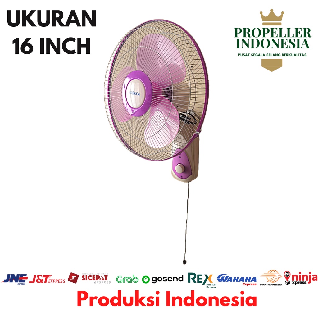 Kipas Angin Dinding 16 Inch Kipas Angin Gantung 1 Tali - 1608 Kipas Angin Tembok Plastik Kipas Bulat 16 inch Wall Fan