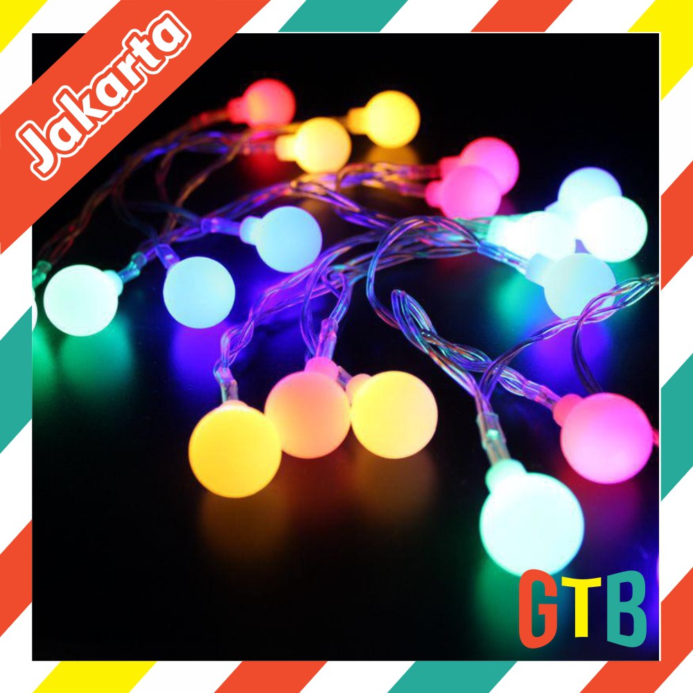 ❤️GTB❤️E007 Lampu Tumblr 7.5 meter Bola Anggur hias dekorasi natal Tumbler Lamp Model bulat led 42pcs
