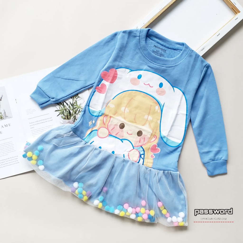 Plazababyku PASSWORD DRESS POMPURIN CHAN Dress Sweater 1 - 7 Tahun Baju Anak BerKualitas