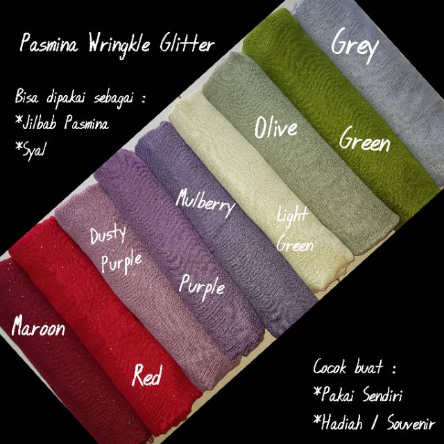 Pasmina Wringkle Glitter Viscose Pashmina Murah