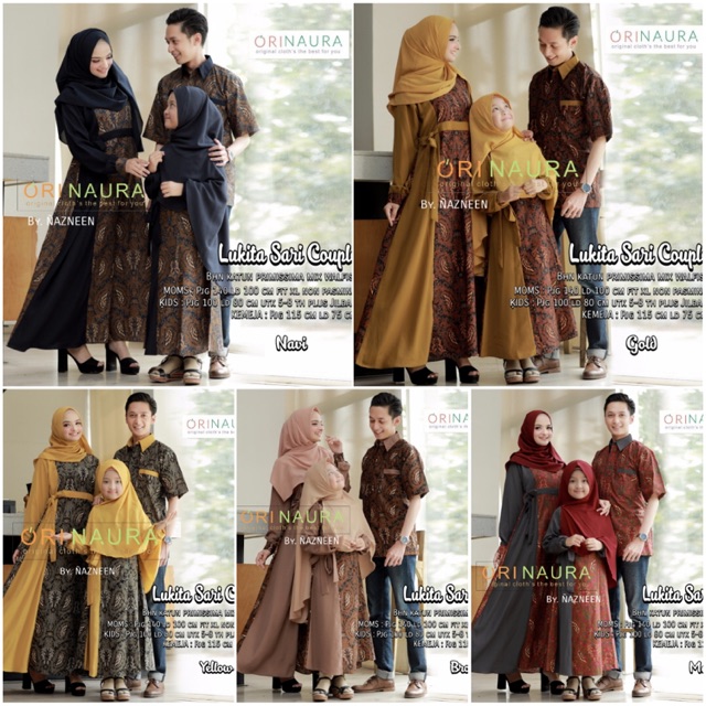 Gamis Kemeja LUKITA SARI COUPLE Dress Sarimbit Batik Keluarga Busui ori Naura